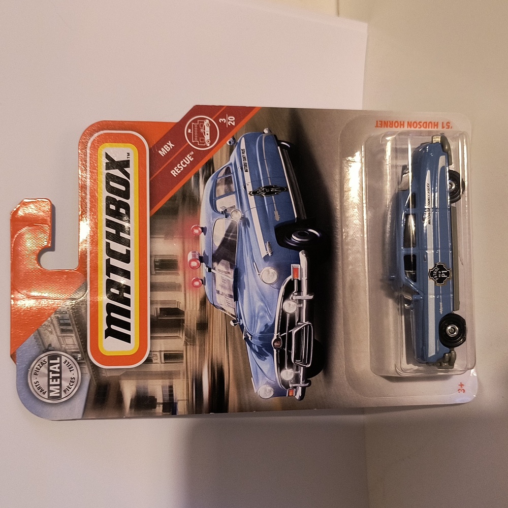 B23 Matchbox 51 Hudson Hornet police car with shipping pr…